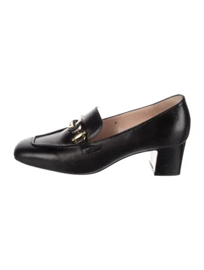 Pre-owned Gucci Interlocking G Horsebit Leather Pumps In Black