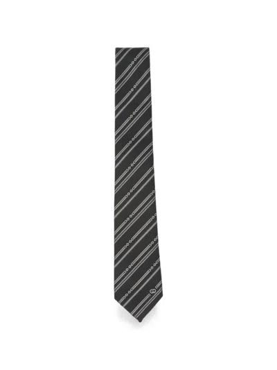 Gucci Interlocking G Horsebit Tie In Black