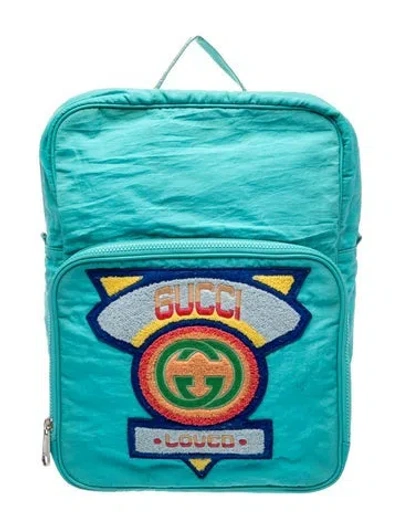 Pre-owned Gucci Interlocking G Interlocking G Rucksack/backpack In Blue