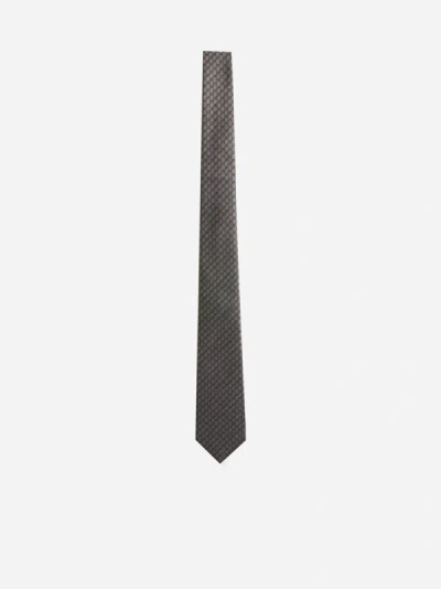 Gucci Interlocking G Jacquard Tie In Camel