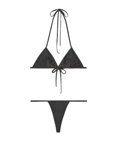 Gucci Interlocking G Jersey Bikini In Black