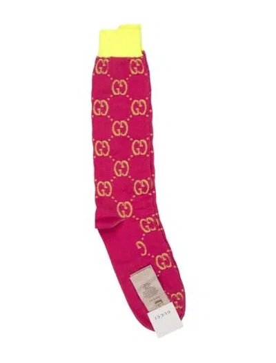 Pre-owned Gucci Interlocking G Knee High Socks W/tags In Multi