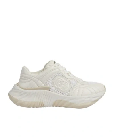 Gucci Interlocking G Lace-up Sneakers In White