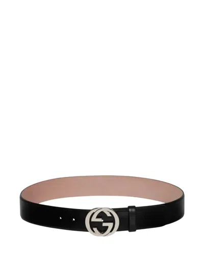 Gucci Interlocking G Leather Belt In Burgundy