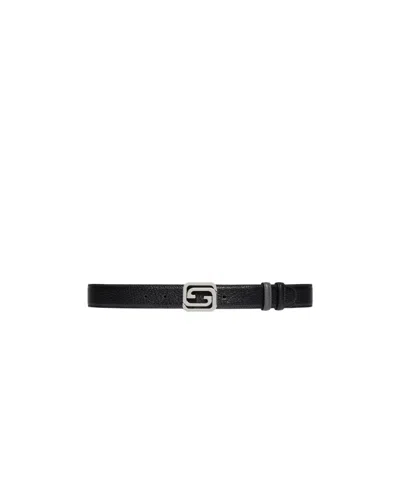 Gucci Interlocking-g Leather Belt In Black