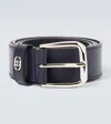 Gucci Interlocking G Leather Belt In Blue