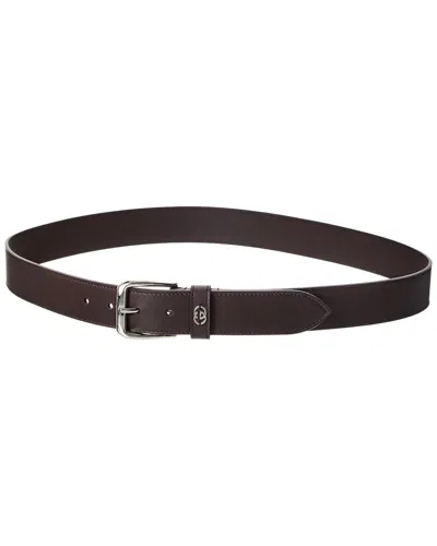 Gucci Interlocking G Leather Belt In Brown