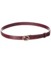 Gucci Interlocking G Leather Belt In Red