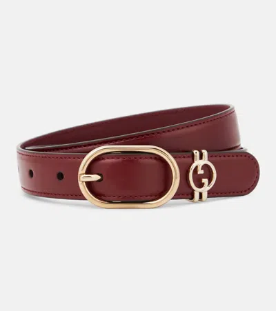 Gucci Interlocking G Leather Belt In Red