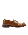 Gucci Interlocking G Leather Loafers In Brown