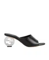Gucci Interlocking G Leather Sandal In Black
