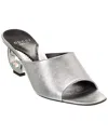 Gucci Interlocking G Leather Sandal In Silver
