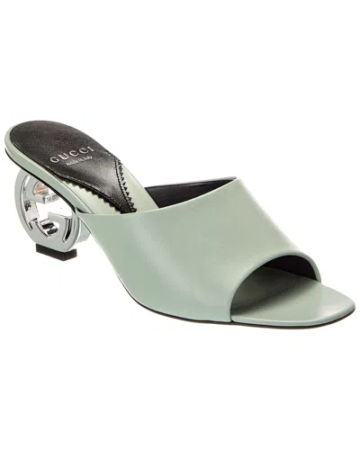 Gucci Interlocking G Leather Sandal In Green