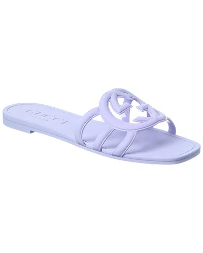 Gucci Interlocking G Leather Sandal In Purple