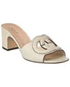 Gucci Off-white Horsebit Heeled Sandals In White