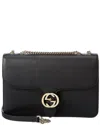 Gucci Interlocking G Leather Shoulder Bag In Black
