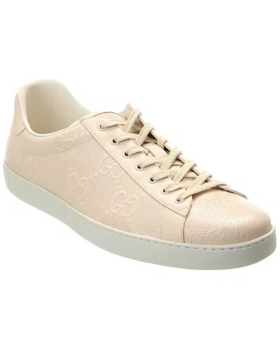 Gucci Interlocking G Leather Sneaker In White