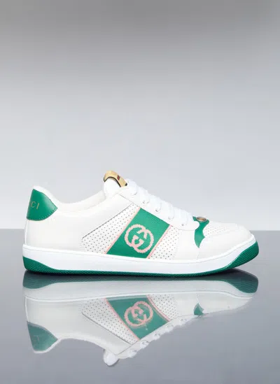 Gucci Interlocking G Leather Trainers In White
