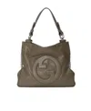 Gucci Dark Brown Blondie Small Shoulder Bag In Green