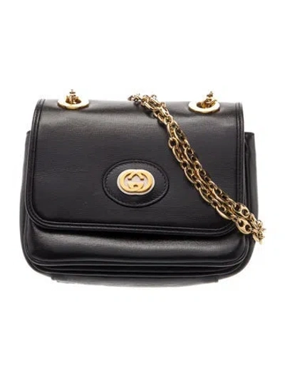 Pre-owned Gucci Interlocking G Linea Marina In Black