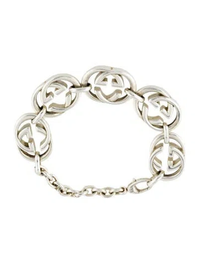 Pre-owned Gucci Interlocking G Link Bracelet, 7" In Multi