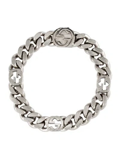 Pre-owned Gucci Interlocking G Link Bracelet, 7" In Multicolor