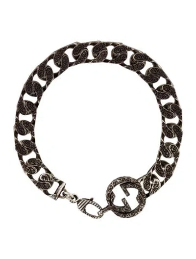 Pre-owned Gucci Interlocking G Link Bracelet, 7.25" In Multi