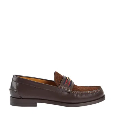 Gucci Interlocking G Loafers In Brown