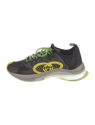 Pre-owned Gucci Interlocking G Logo Athletic Sneakers In Black