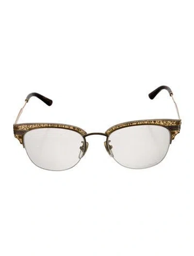 Pre-owned Gucci Interlocking G Logo Aviator Eyeglasses In Multi