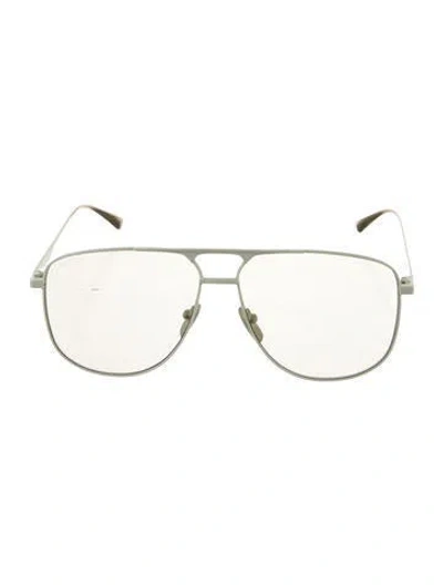 Pre-owned Gucci Interlocking G Logo Aviator Eyeglasses In Silver