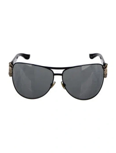 Pre-owned Gucci Interlocking G Logo Aviator Sunglasses In Black
