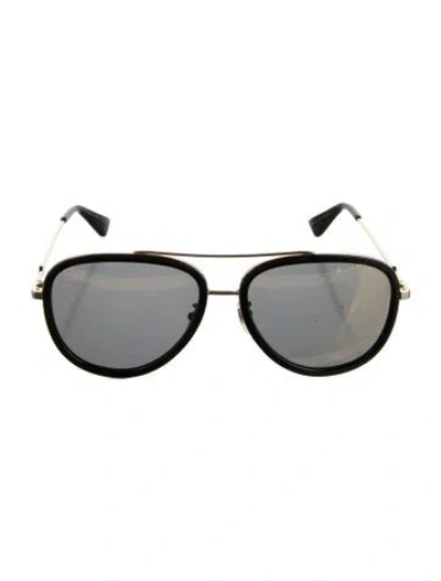 Pre-owned Gucci Interlocking G Logo Aviator Sunglasses In Black/gold