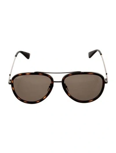 Pre-owned Gucci Interlocking G Logo Aviator Sunglasses In Brown