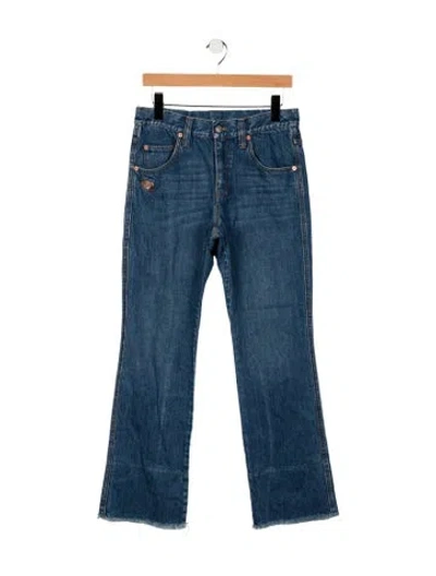 Pre-owned Gucci Interlocking G Logo Bootcut Jeans In Blue