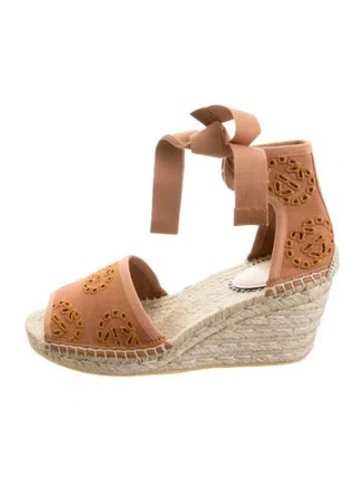 Pre-owned Gucci Interlocking G Logo Canvas Espadrilles In Brown