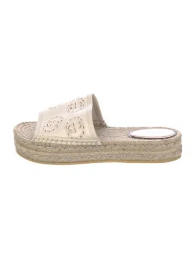 Pre-owned Gucci Interlocking G Logo Canvas Espadrilles In Neutral