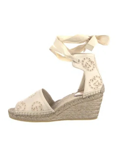 Pre-owned Gucci Interlocking G Logo Canvas Espadrilles In Neutrals