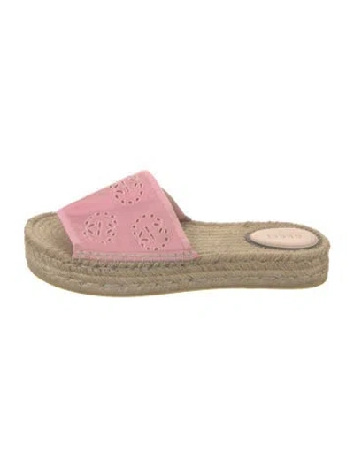 Pre-owned Gucci Interlocking G Logo Canvas Espadrilles In Pink