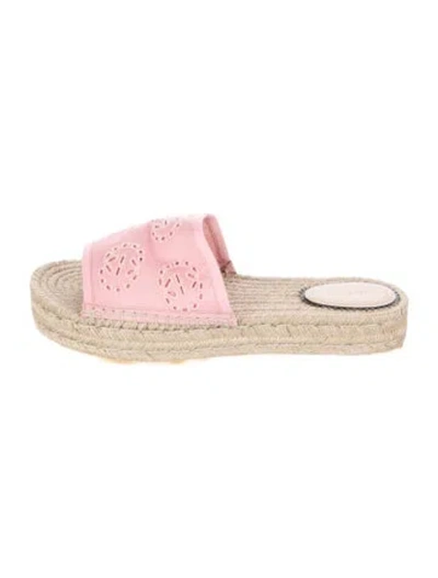 Pre-owned Gucci Interlocking G Logo Canvas Espadrilles In Pink