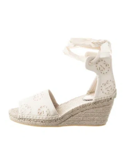 Pre-owned Gucci Interlocking G Logo Canvas Espadrilles W/ Tags In Neutrals