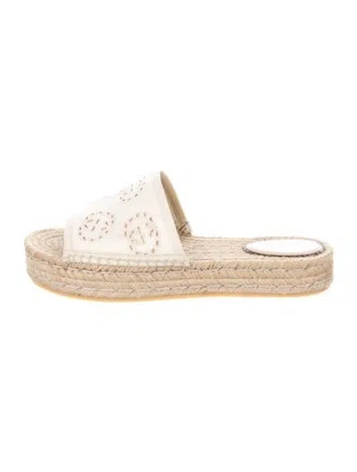 Pre-owned Gucci Interlocking G Logo Canvas Espadrilles In White