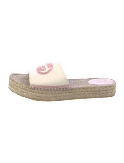 Pre-owned Gucci Interlocking G Logo Canvas Espadrilles In White