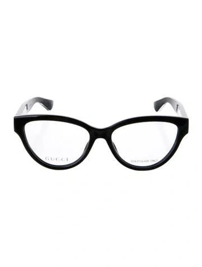 Pre-owned Gucci Interlocking G Logo Cat-eye Eyeglasses In Black