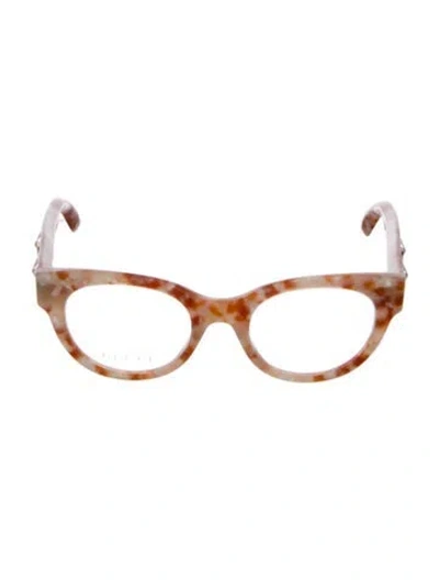 Pre-owned Gucci Interlocking G Logo Cat-eye Eyeglasses In Orange