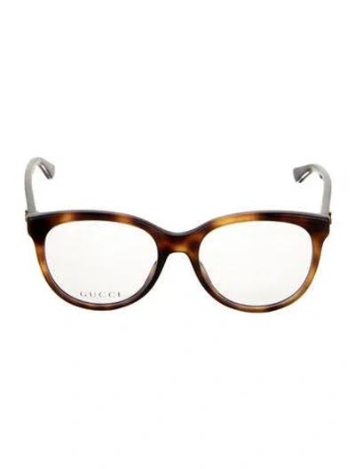 Pre-owned Gucci Interlocking G Logo Cat-eye Eyeglasses W/ Tags In Brown