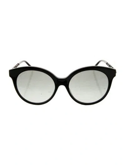 Pre-owned Gucci Interlocking G Logo Cat-eye Sunglasses In Black