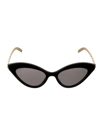 Pre-owned Gucci Interlocking G Logo Cat-eye Sunglasses In Black