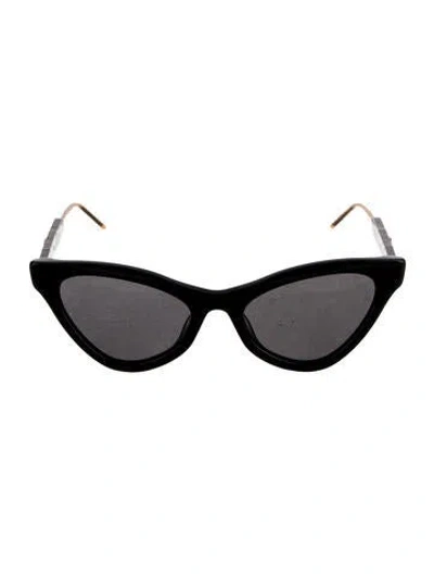 Pre-owned Gucci Interlocking G Logo Cat-eye Sunglasses In Black