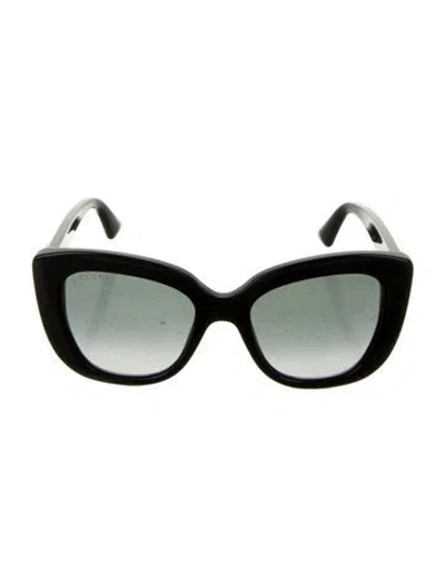Pre-owned Gucci Interlocking G Logo Cat-eye Sunglasses In Black